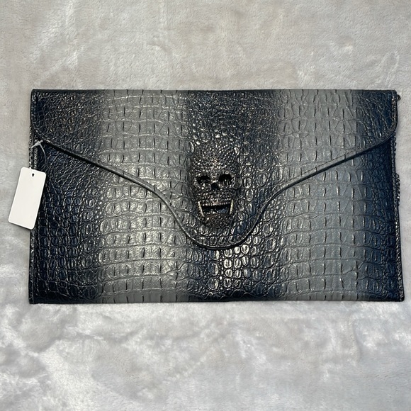 Skull clutch purse dark grey/grey - Picture 11 of 11